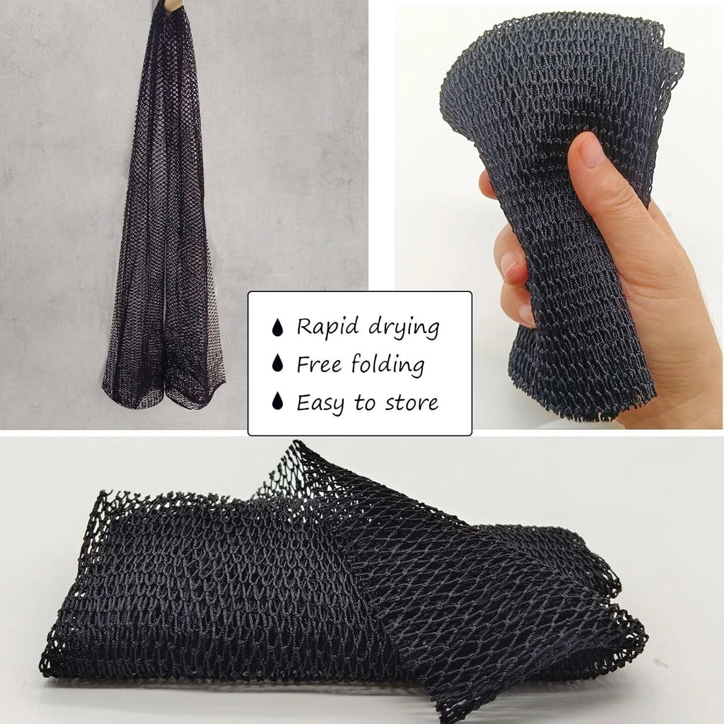 African Net Sponge - Authentic Exfoliating Bath Wash Cloth, Black Owned, Long Bo