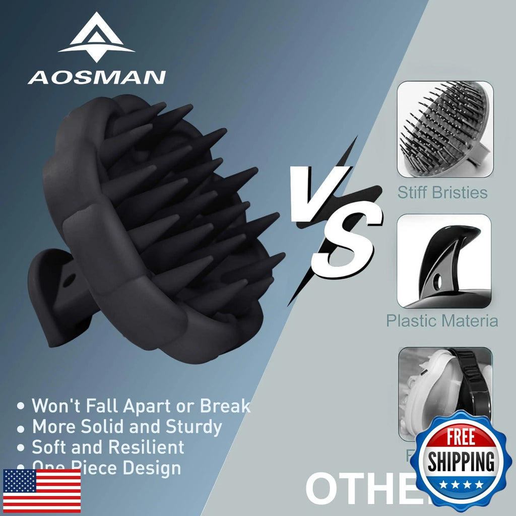 Silicone Body Scrubber Set, Bath Shower Body Brush and Shampoo Brush Scalp Ma