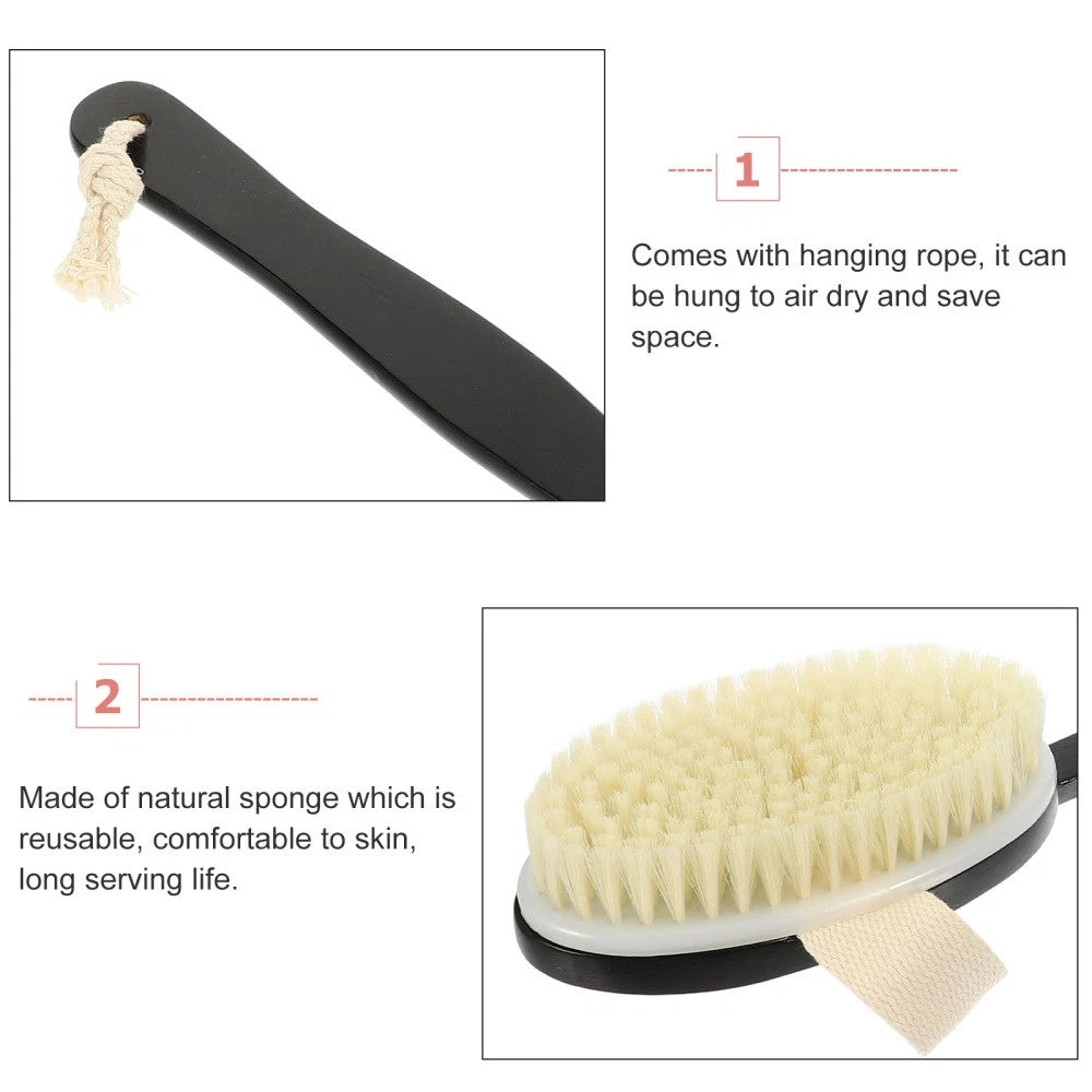 Bend Handle Bath Brush Body Exfoliator for Back Scrubber Shower Men