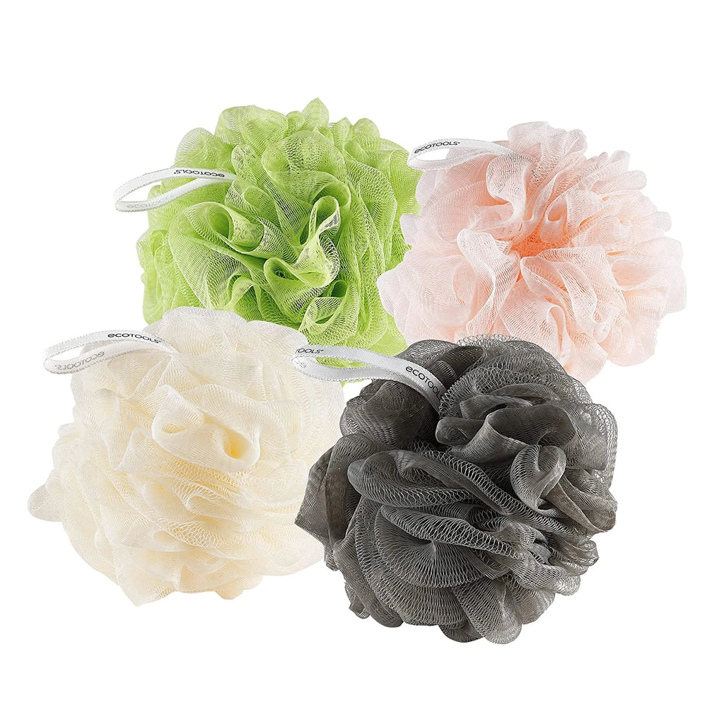 Ecotools Delicate Ecopouf 4 Pack, Loofah Sponge for Bath & Shower, Recycled Nett