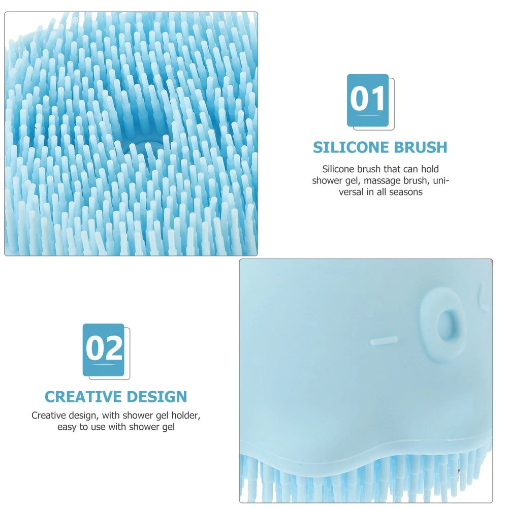 2 Pcs Bath Brush Child Multi-functional Exfoliating Scrubber Silicone
