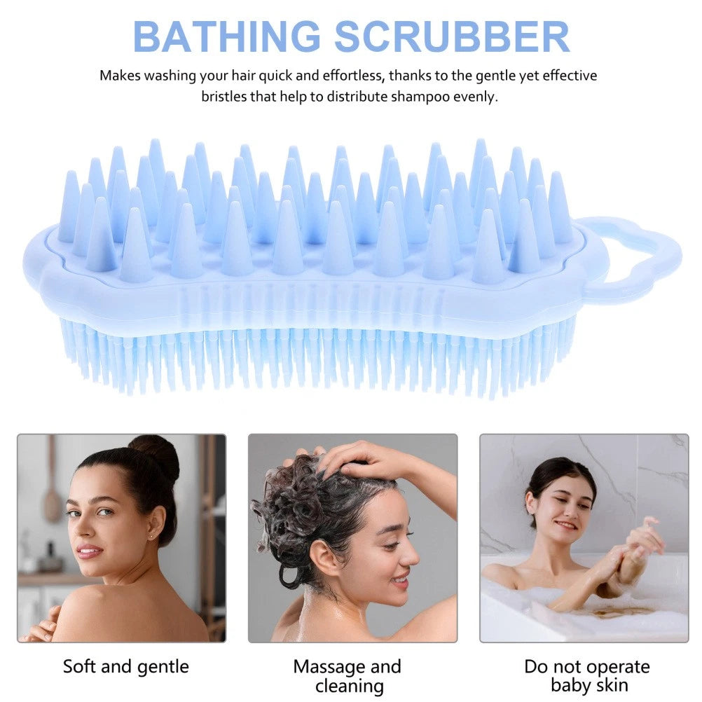Cleaning Shampoo Comb Silicone Brush for Body Men and Women Bath Scrubber Head