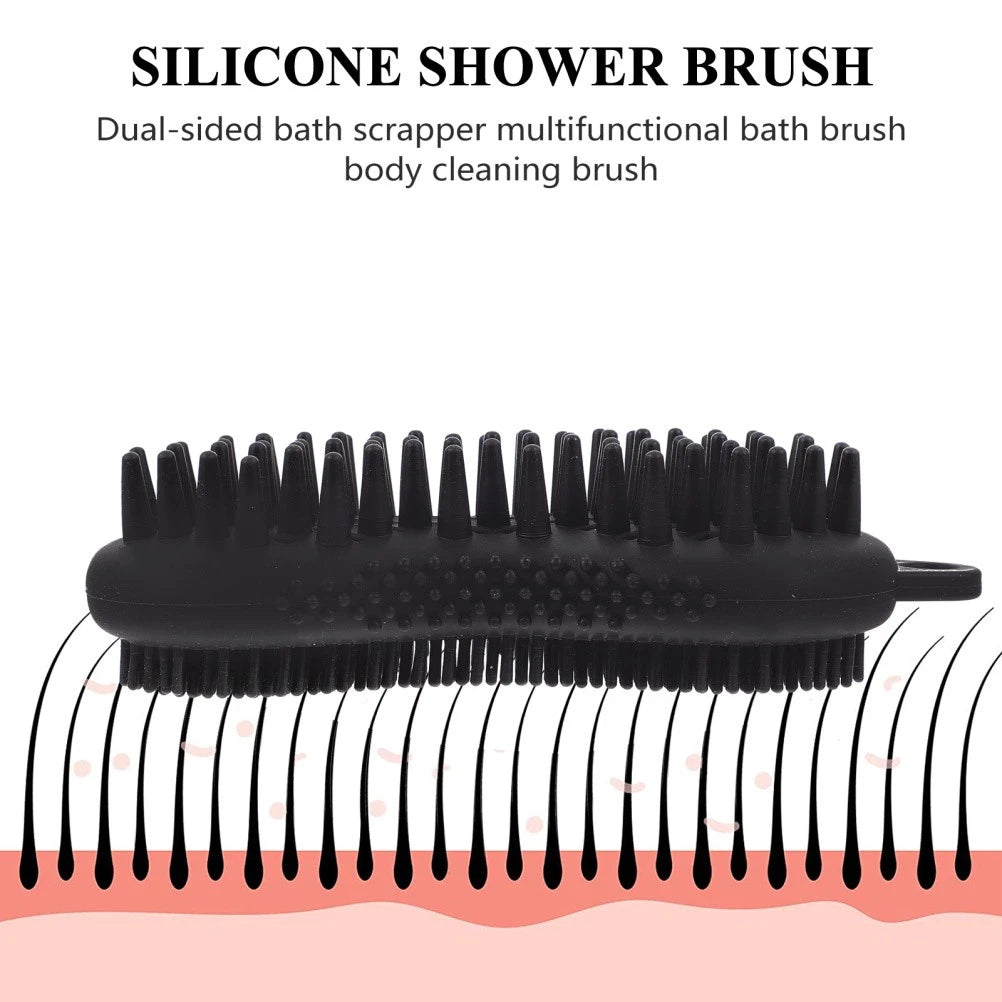 2 Pcs Silicone Bath Scrubber for Body Massage Cleaning