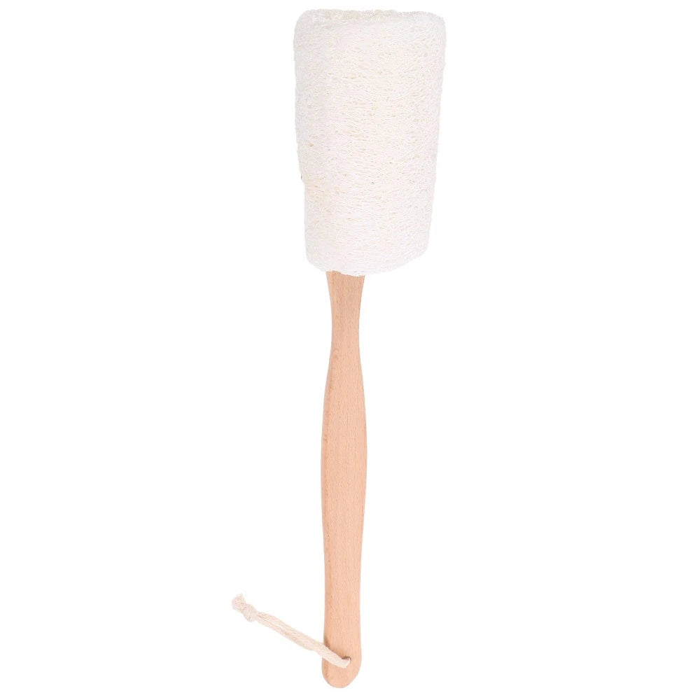 Natural Loofah Bath Brush Long Handle Exfoliating Back Scrubber
