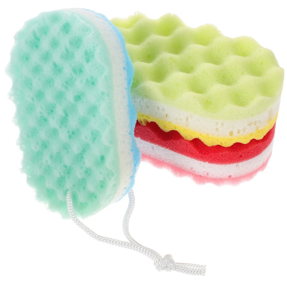 3 Pcs Bath Sponge Child Man Scrubbing Sponges Shower Scrubber for Body