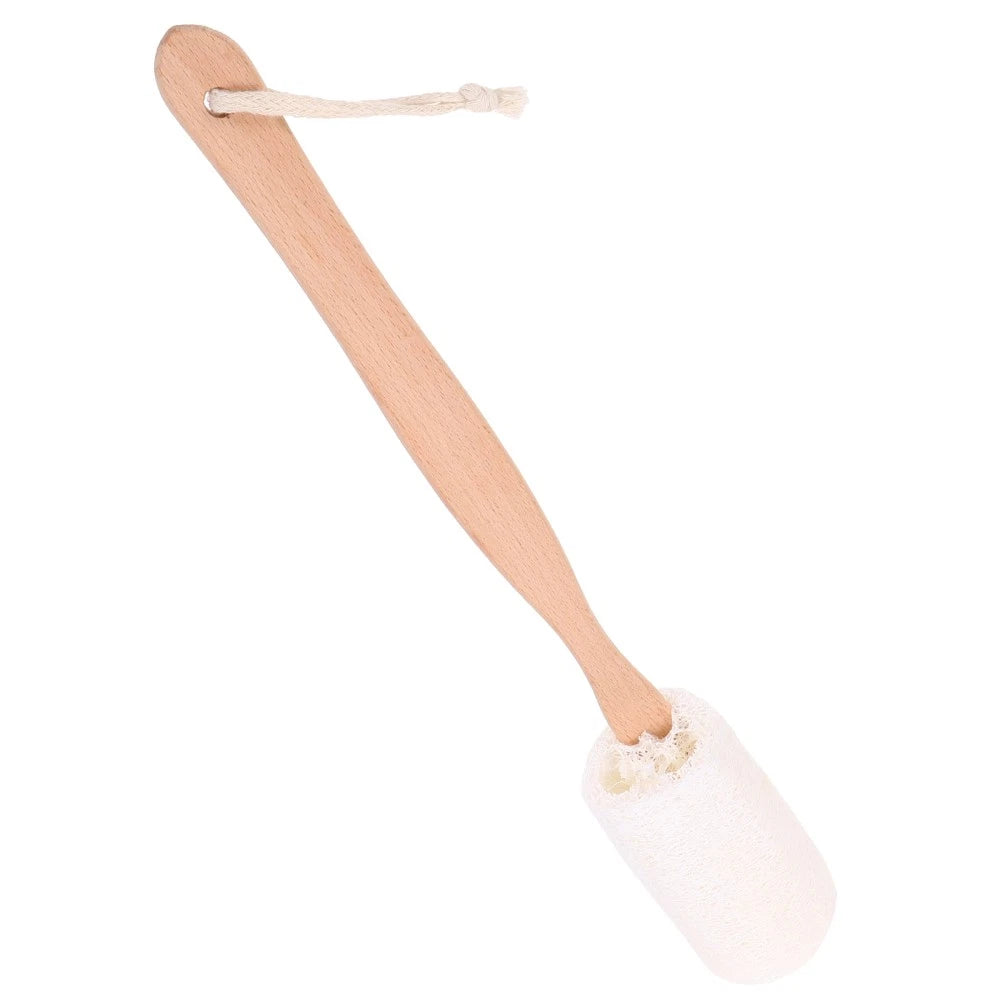 Natural Loofah Bath Brush Long Handle Exfoliating Back Scrubber