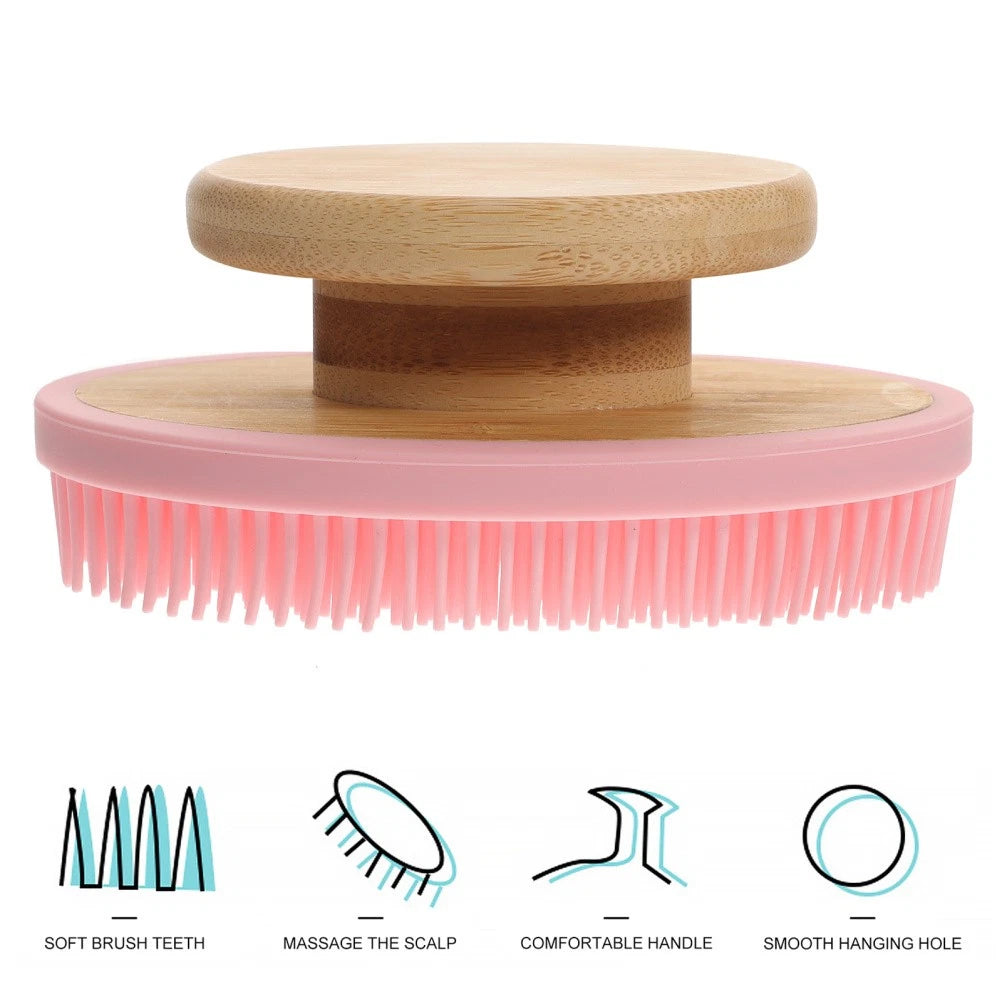 Skin-friendly Silicone Shower Scrubber Portable Bathing Brush Body Massage