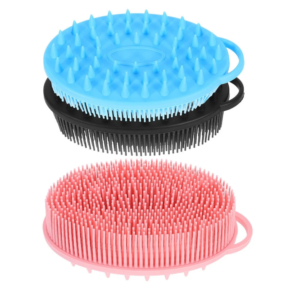 3 Pcs Double-sided Silicone Bath Brush Exfoliating Body Scrubber Face