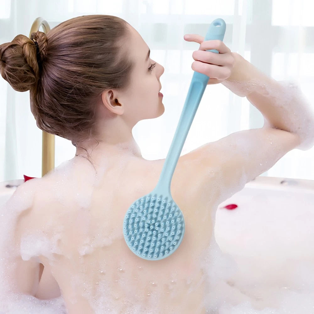 Silicone Bath Brush Man Scrubber for Body Anti-slip Shower Cleaning