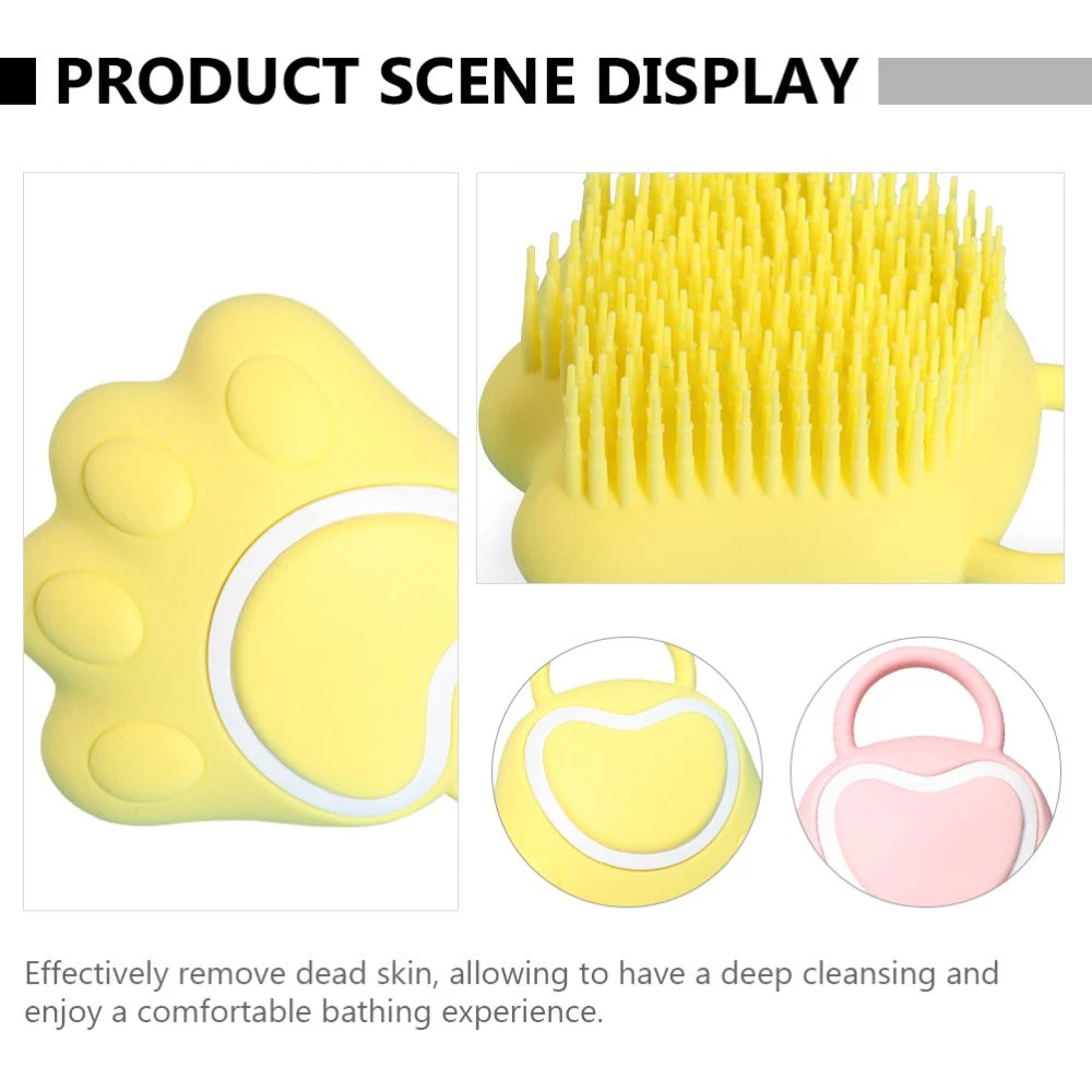3 Pcs Silicone Bath Brush Baby Toddler Shower with Dispenser Scrubber