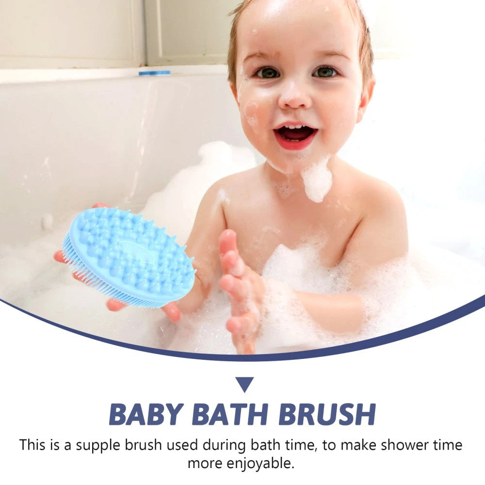 2 Count Silicone Bath Brush Baby Shower Scrubber Massage for Infant