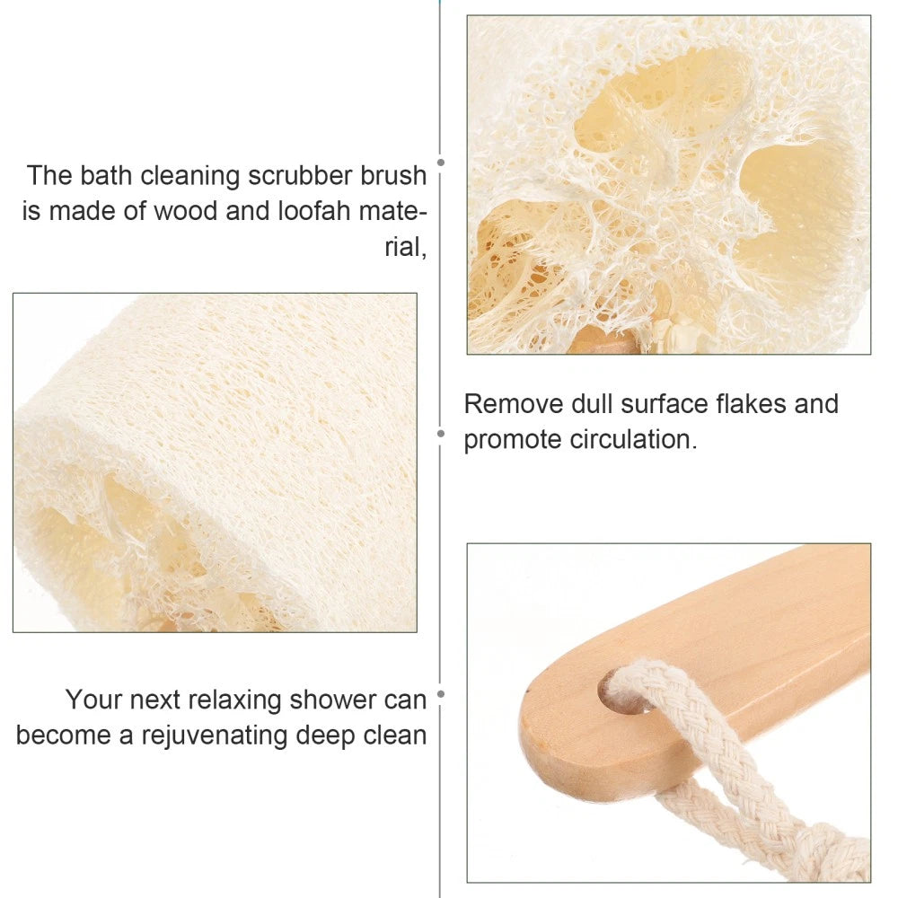 Loofah With Handle Shower Brush Natural Exfoliating Scrubber Bath Accessories