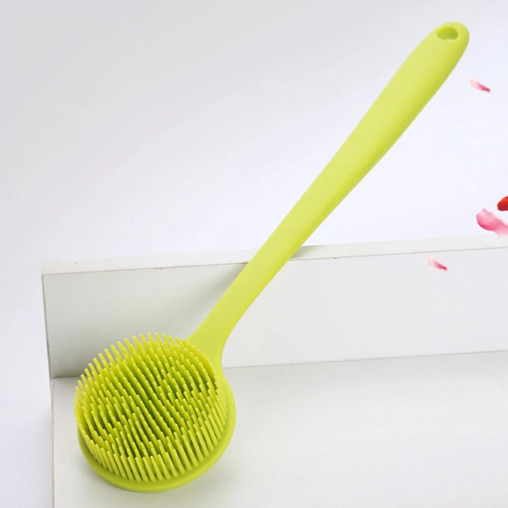 Bath Brush Man Silicone Body Shower Exfoliator Long Handle Back for