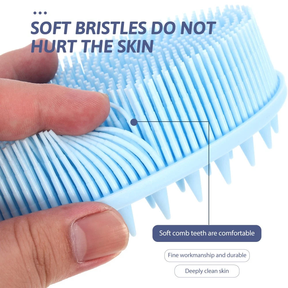 2 Count Silicone Bath Brush Baby Shower Scrubber Massage for Infant