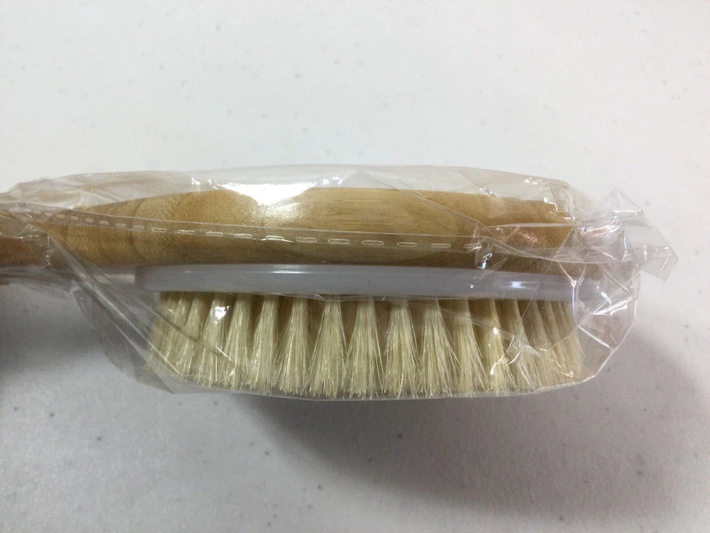 ITHYES Bamboo Long Handle Shower Brush. Exfoliating. NEW.