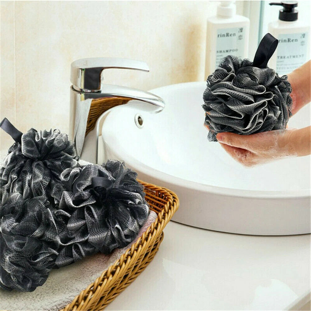 Large Bath Shower Scrub Exfoliating Body Brush Scrubber Sponge Ball Mesh Puff - DE,-