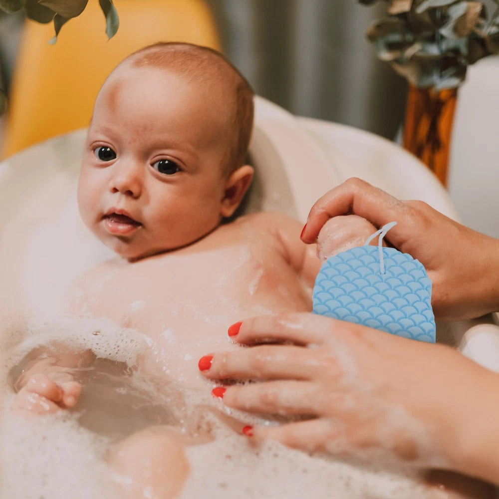 2 Pack Baby Bath Sponge Man Toddler Back Scrub Brush Cleaning Scrubber Bathing