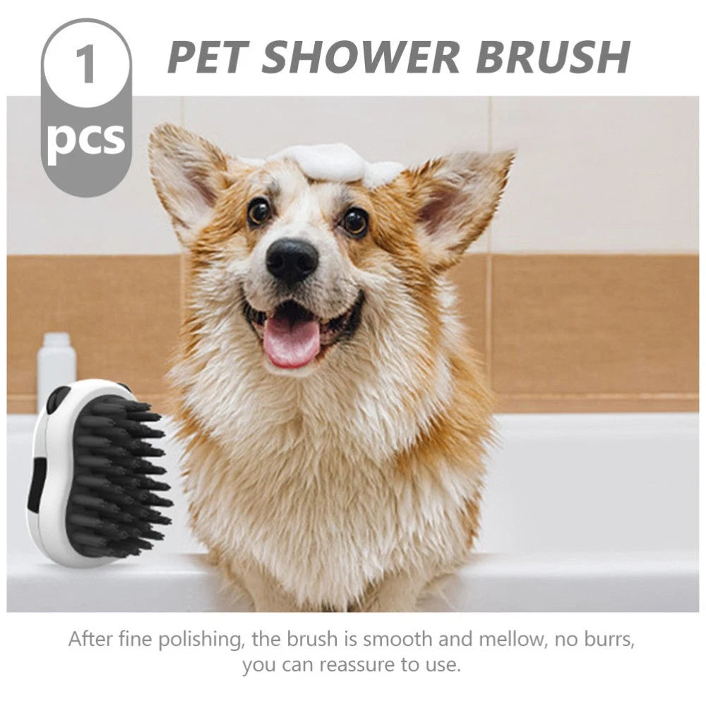 Panda Bath Brush Pet Wash for Bathing Grooming Massage Dog Palm Puppy