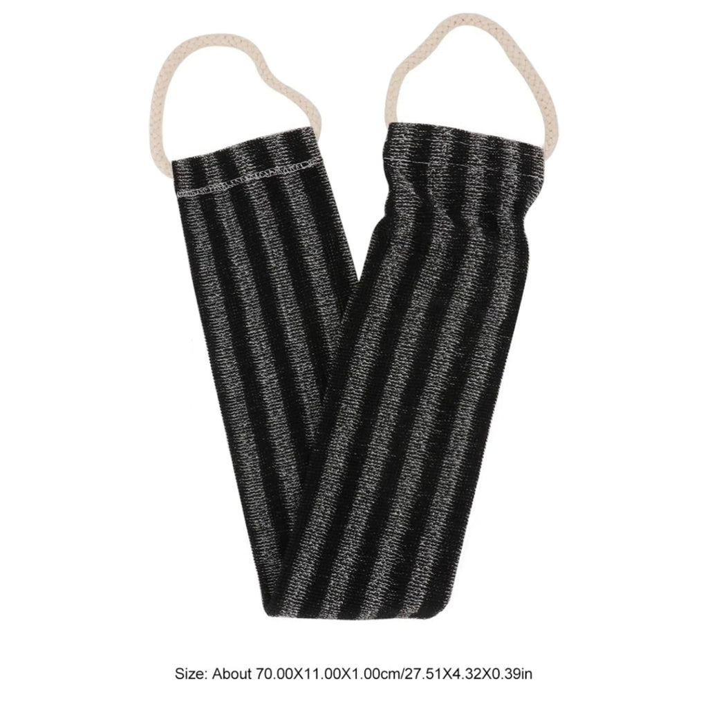 Exfoliating Back Brush Shower Bath Loofah Scrub Sponge Pad Striped & Rope Handle