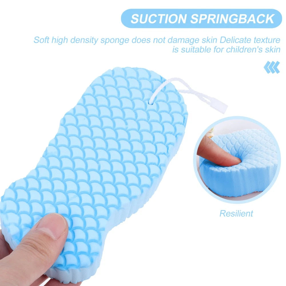 2 Pack Baby Bath Sponge Man Toddler Back Scrub Brush Cleaning Scrubber Bathing