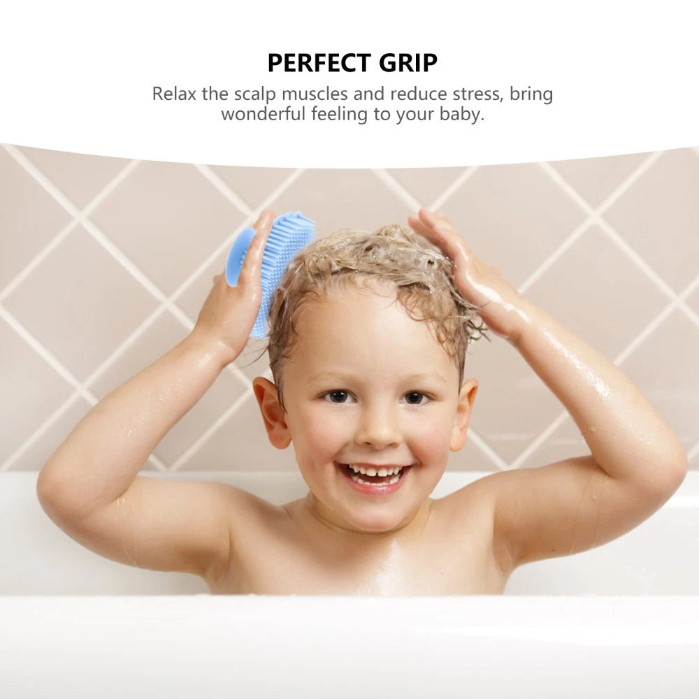 2 Count Baby Bath Brush Child Kid Scrubber Infant Silicone Shower