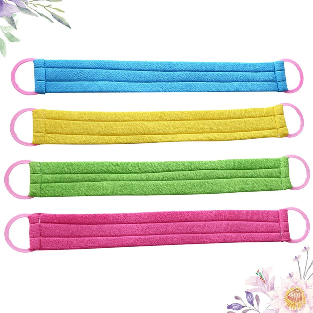 4 PCS Bath Towel Back Scrub Washcloth Scrubber for Shower Body Brush Exfoliator