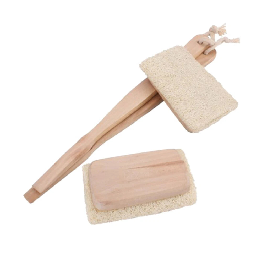 Exfoliating Back Scrubber with Long Handle for Bathing Random Color