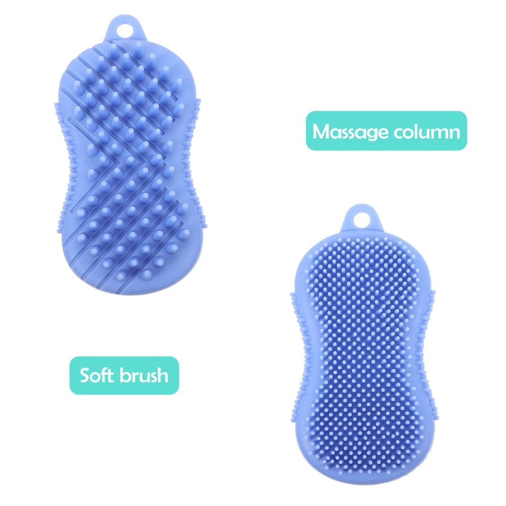 2 Pcs Silicone Bath Scrubber for Body Massage Cleaning
