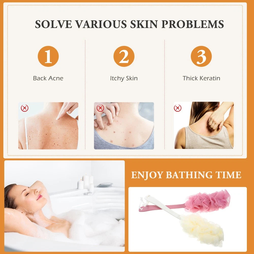 2 Pcs Bath Ball Brush Brushes Back Scrub Exfoliating Body Scrubber