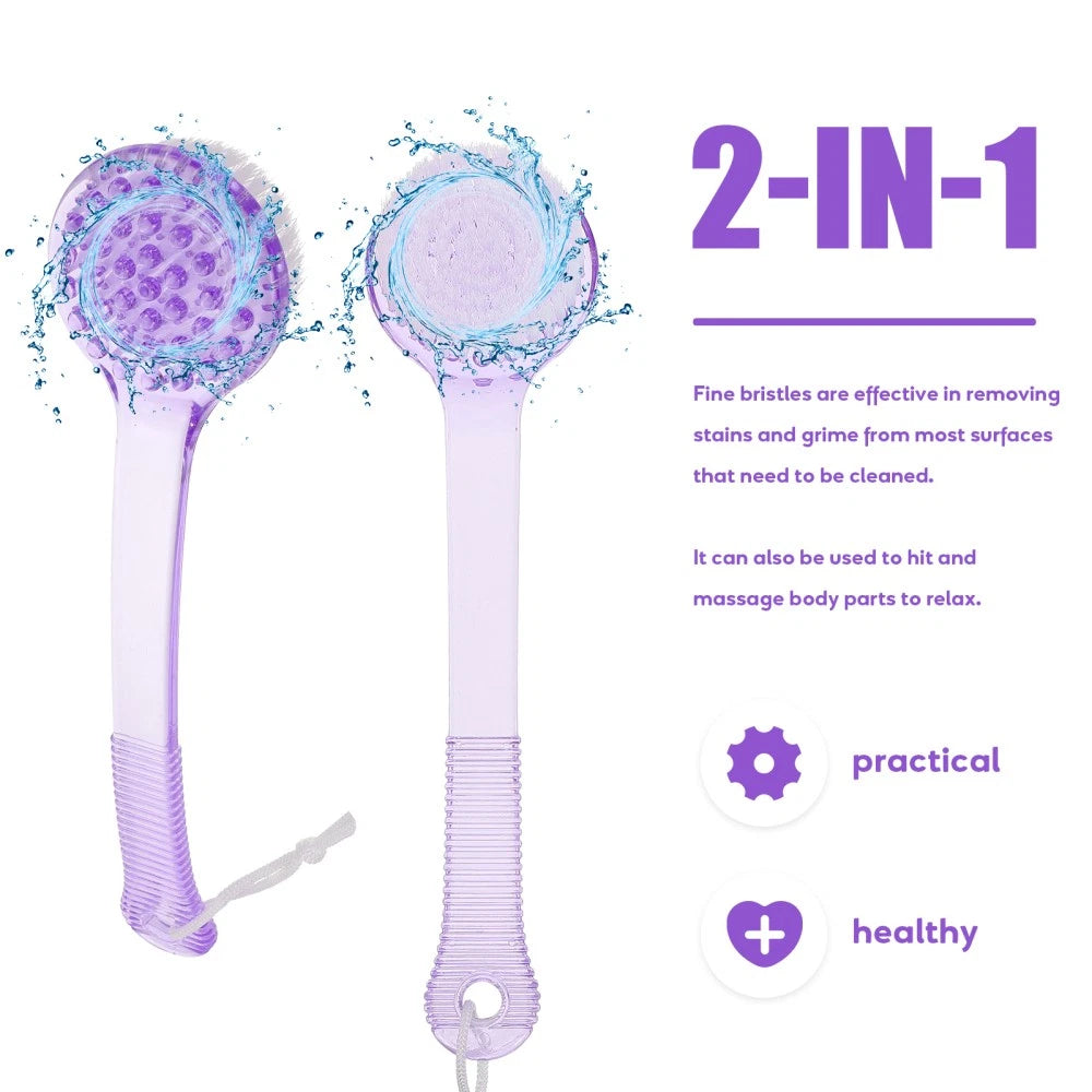 3 Pcs Bath Brush Multi-functional Exfoliating Loofah Body Scrubber