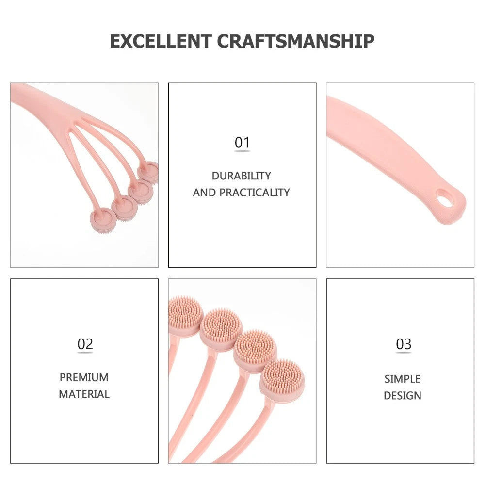 Exfoliating Bath Brush Back Scrubber Body for Shower with Long Handle