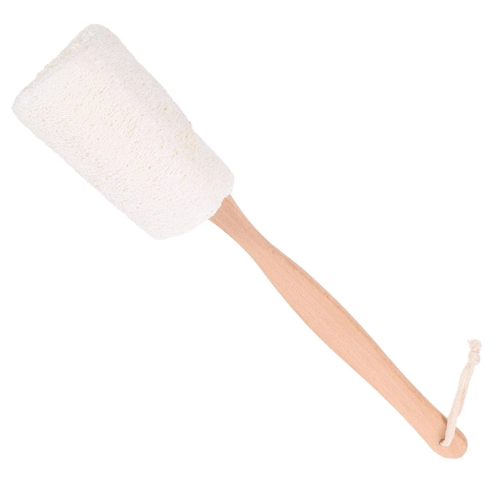Natural Loofah Bath Brush Long Handle Exfoliating Back Scrubber