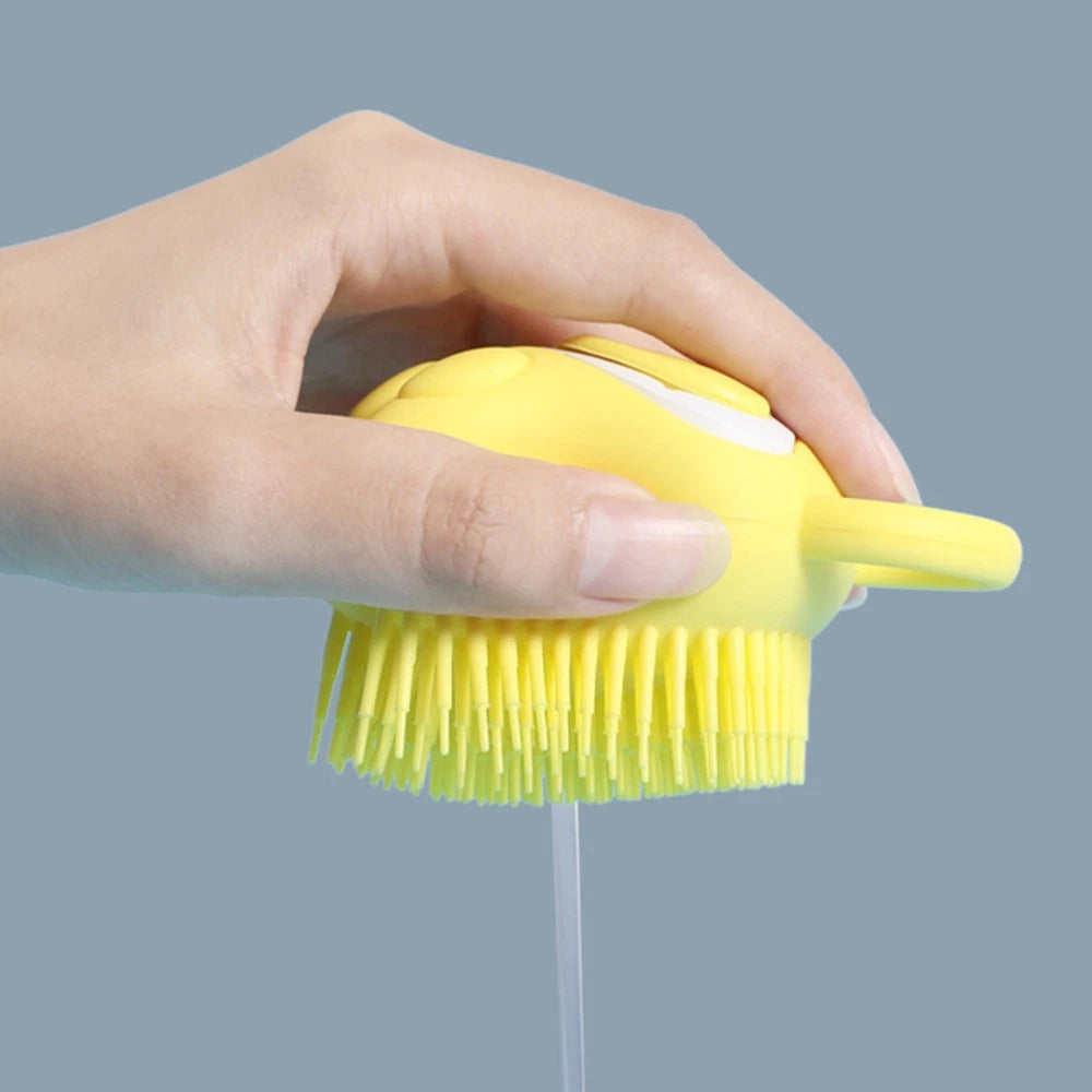 3 Pcs Silicone Bath Brush Baby Toddler Shower with Dispenser Scrubber
