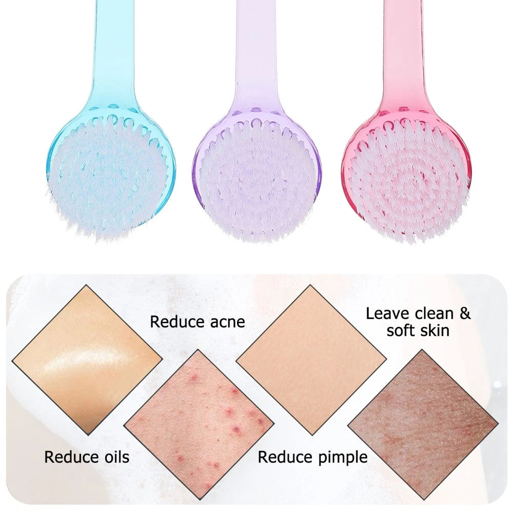 3 Pcs Bath Brush Loofah Exfoliating Body Scrubber Back Scratcher for Men