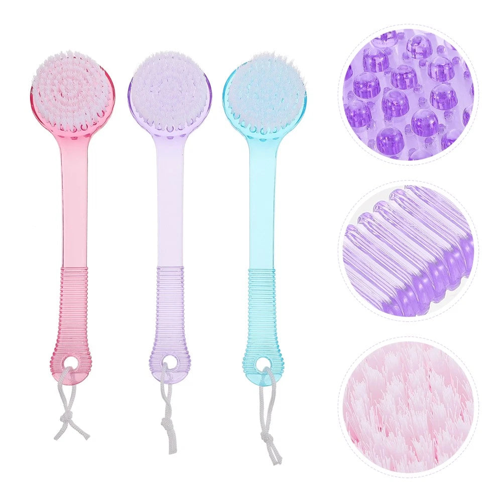 3 Pcs Bath Brush Multi-functional Exfoliating Loofah Body Scrubber