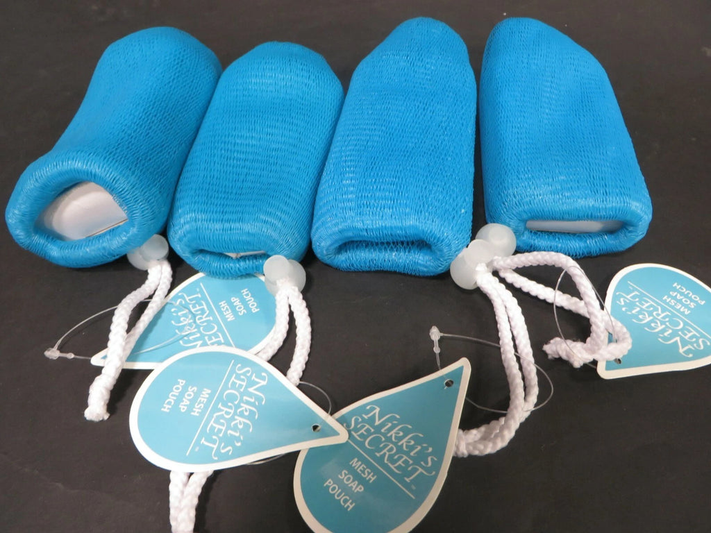EXFOLIATING SOAP SAVER MESH POUCH BATH SHOWER ( Lot of 4)