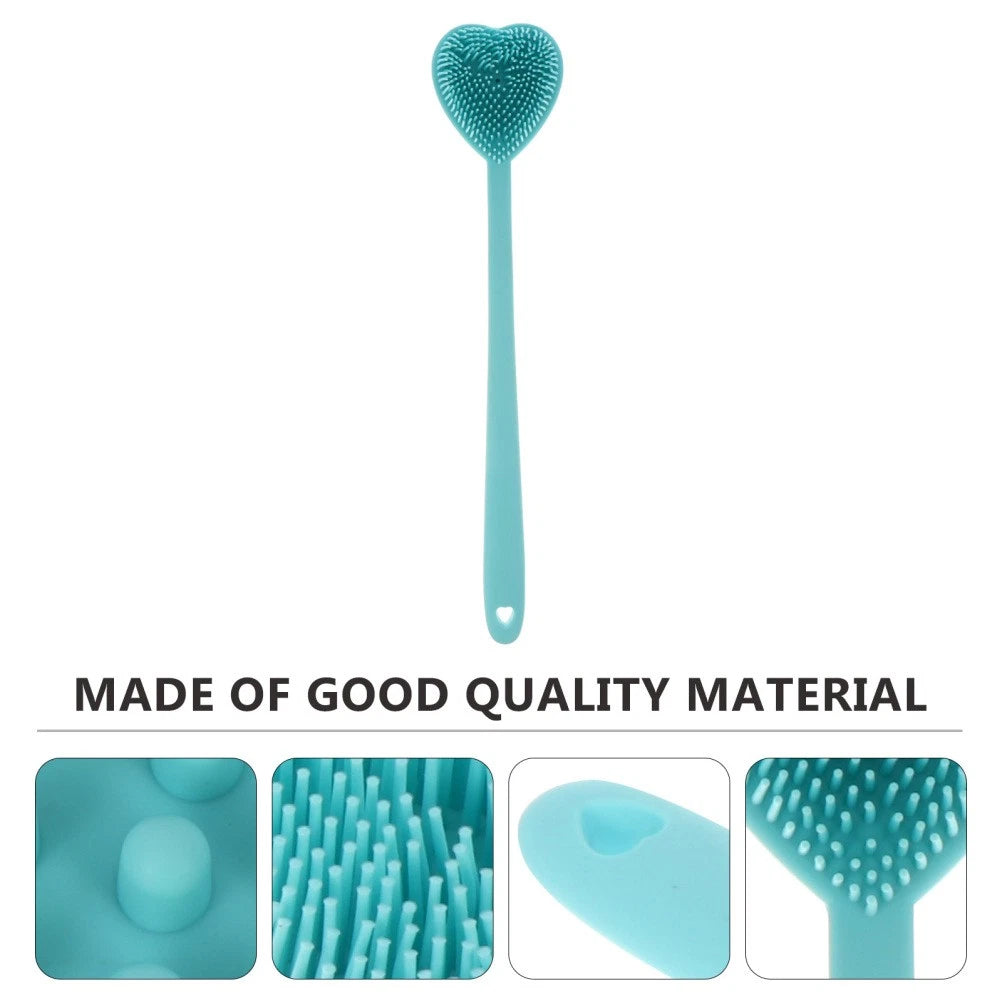 Heart-shaped Bath Brush Man Long Handle Scrubber Silicone Bathing
