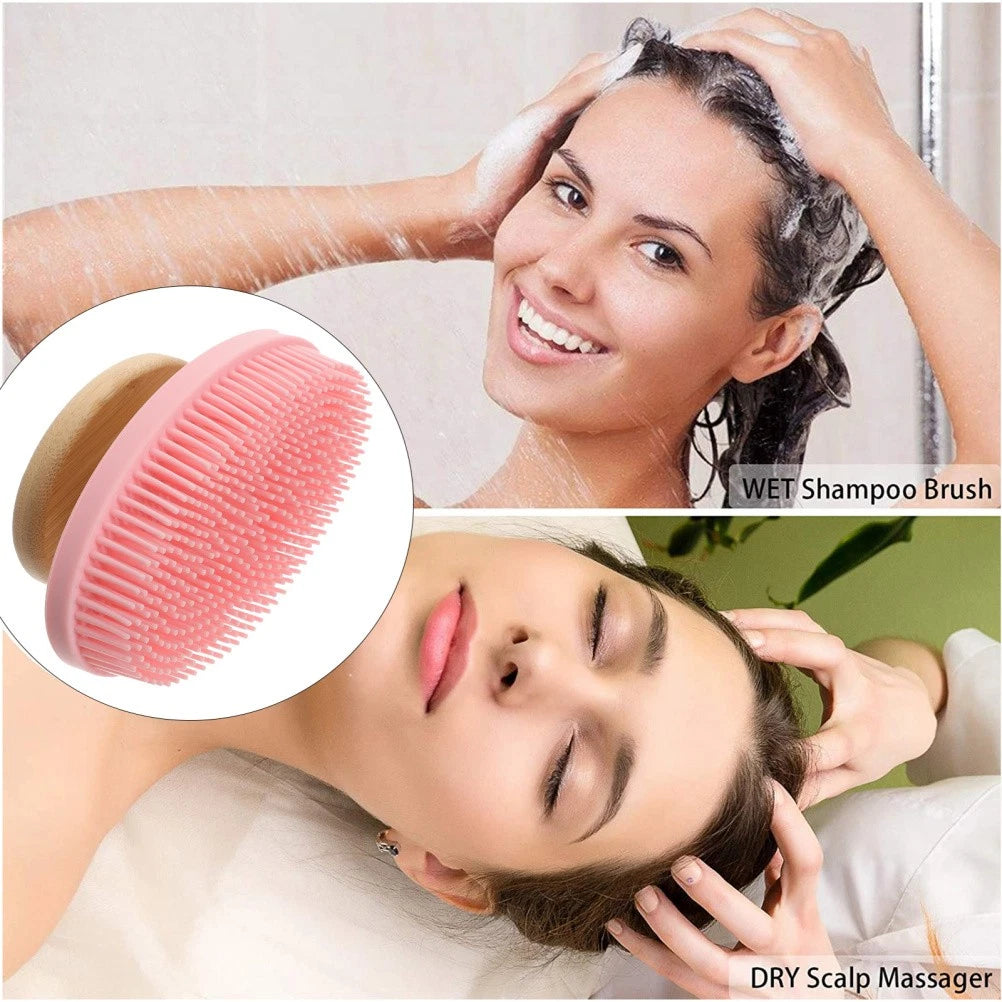 Skin-friendly Silicone Shower Scrubber Portable Bathing Brush Body Massage