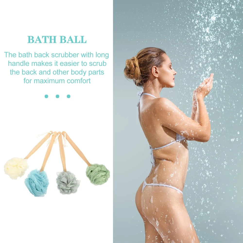 4 Pcs Bath Brush Rubs Back Ball Scrubber Miss for Shower