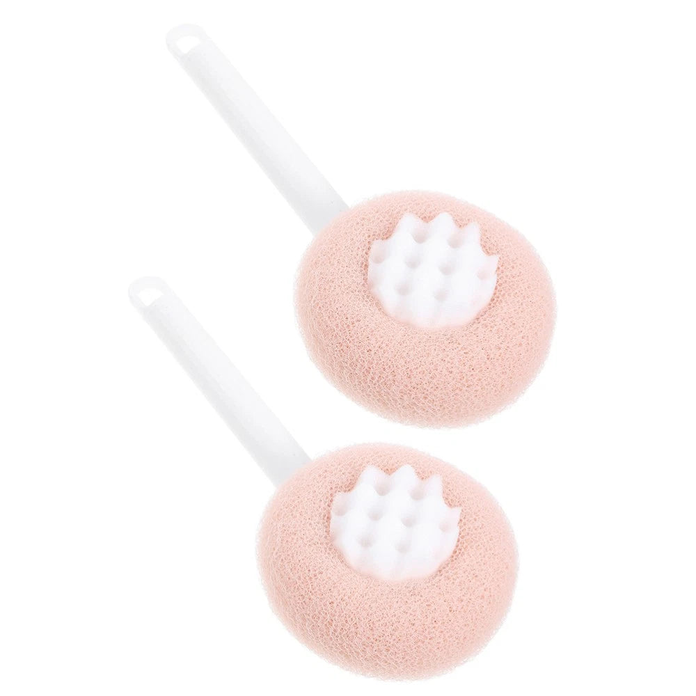2 Pcs Bath Brush Sponge Man Back Washer for Shower Women Scrubber