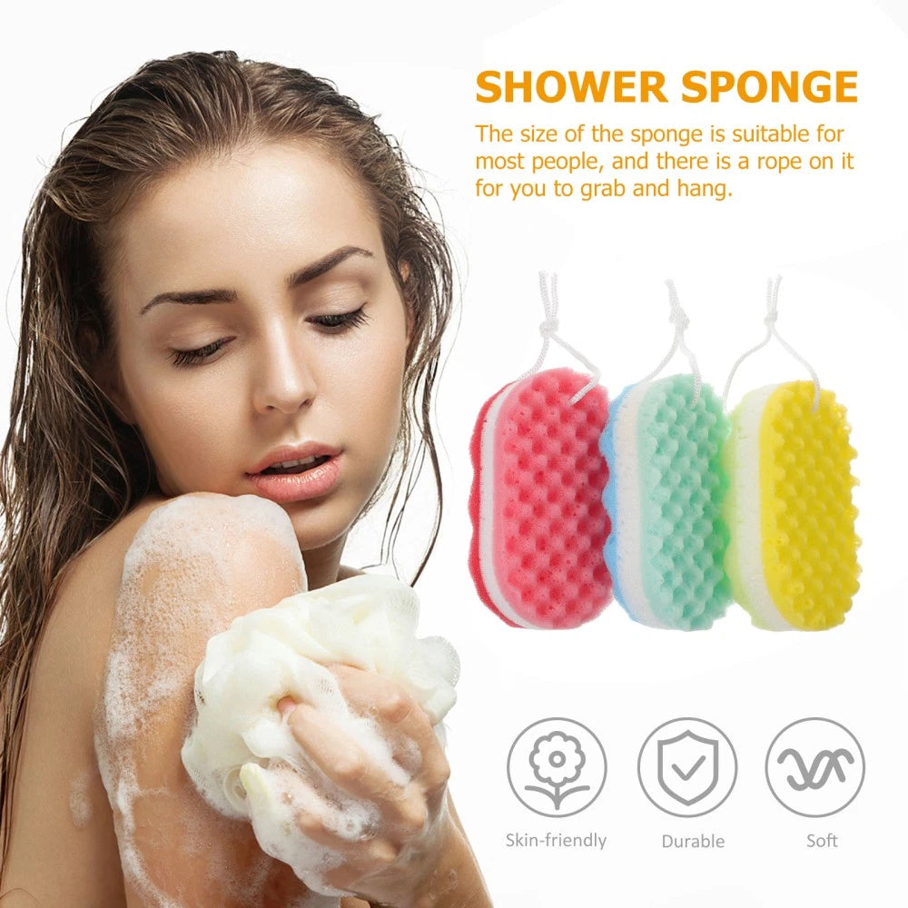 3 Pcs Bath Sponge Child Man Scrubbing Sponges Shower Scrubber for Body