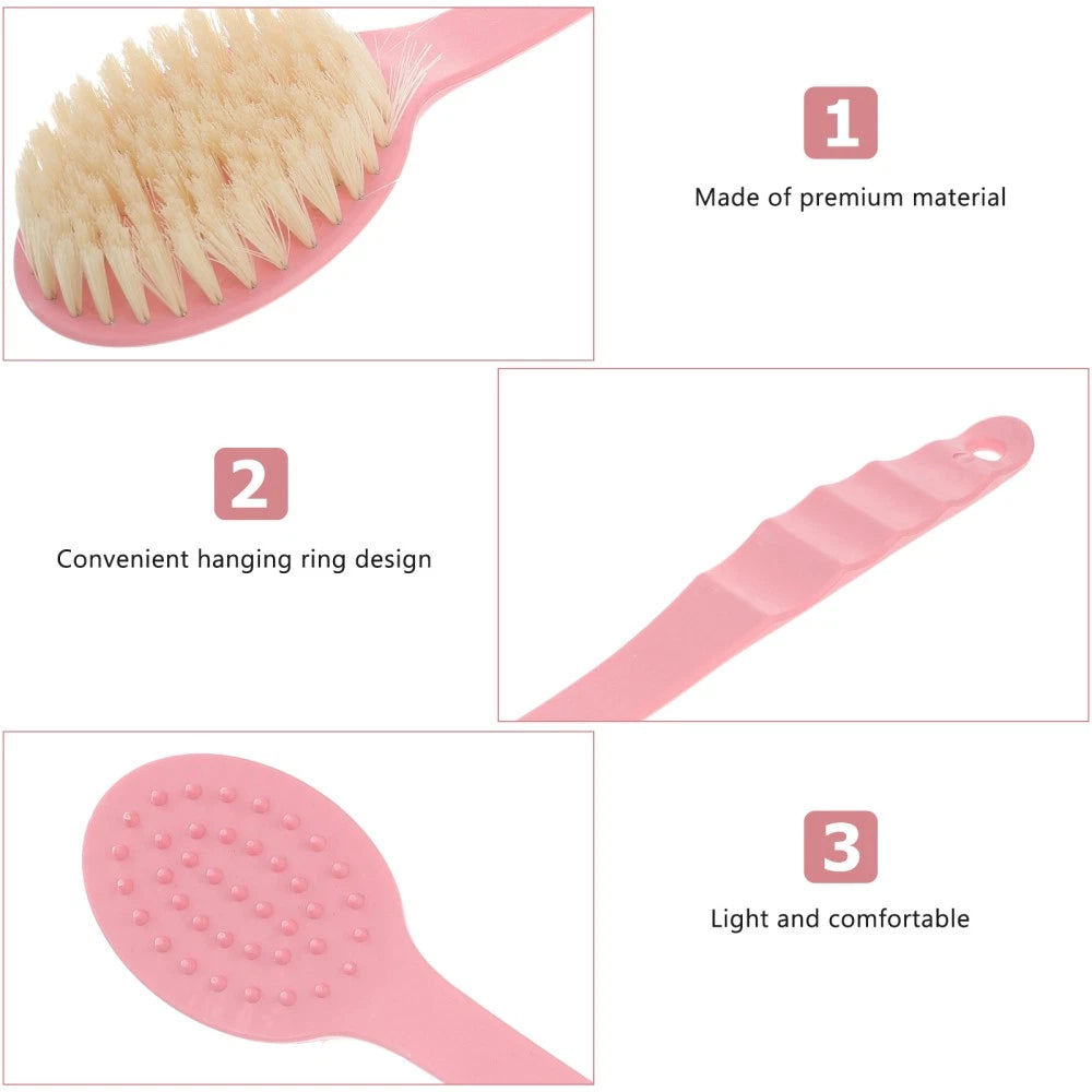 34 cm Long Handle Bath Brush Soft Bristle Back Scrubber for Shower Bathing