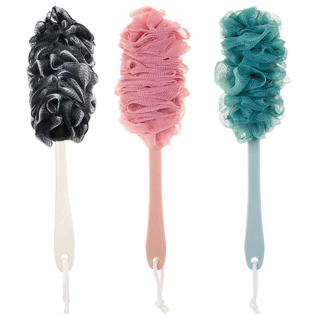 Back Scrubber for Shower,Loofah Long Handle Bath Body Brush,Soft Nylon Mesh S...