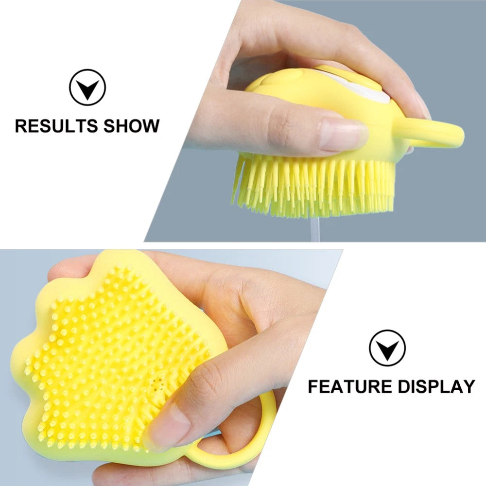 3 Pcs Silicone Bath Brush Baby Toddler Shower with Dispenser Scrubber