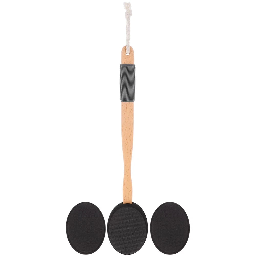 Wooden Handle EVA Bath Brush Man Scrubber Cream Applicator