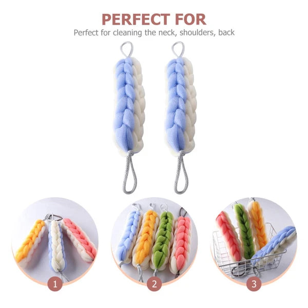 2 Pcs Bath Bar Back Scrubber Miss Man Shower Brush Exfoliating Body