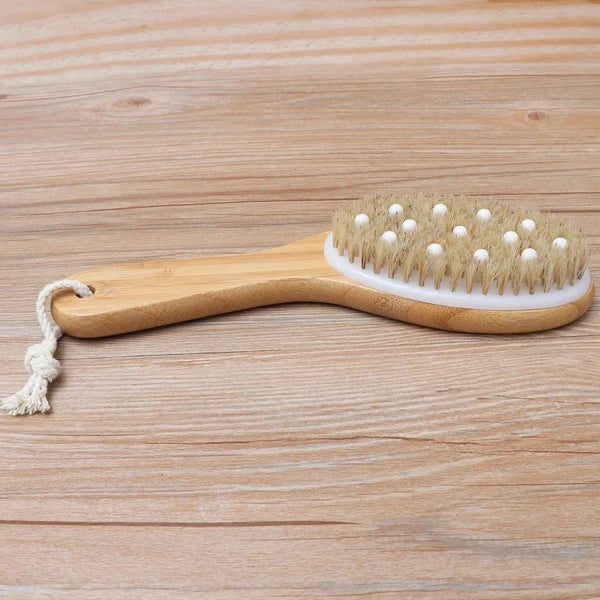 Soft Bead Massage Brush Body Scrubbing Bathroom Shower Scrubber with Handle