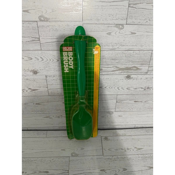 Vintage Grand Union Body Brush Green Long Handle New Old Stock Bath Shower