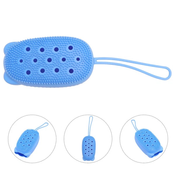 3pcs Automatically Soak Bath Scrub Silicone Bath Brush Soap Storage Bath Tool