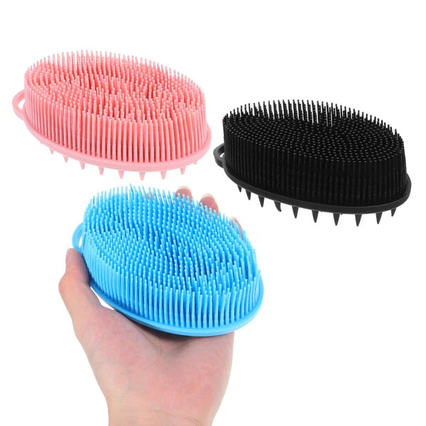 3 Pcs Double-sided Silicone Bath Brush Exfoliating Body Scrubber Face
